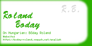 roland boday business card
