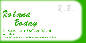 roland boday business card